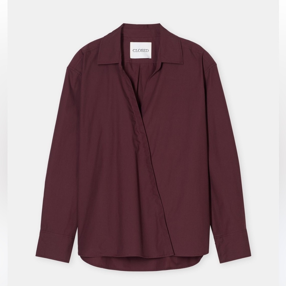 CLOSED Poplin blouse with diagonal button border top shirt